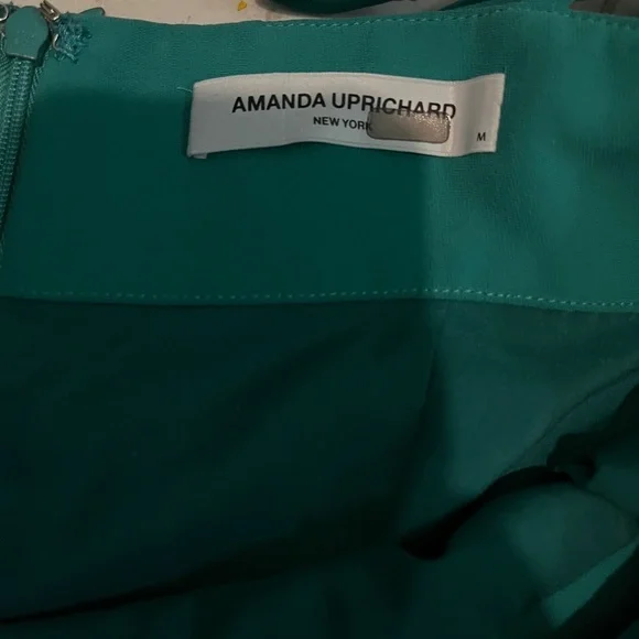 Amanda Uprichard Revolve Green Teal Tie Straps Mini Sheath Dress  Size Medium - Picture 4 of 4